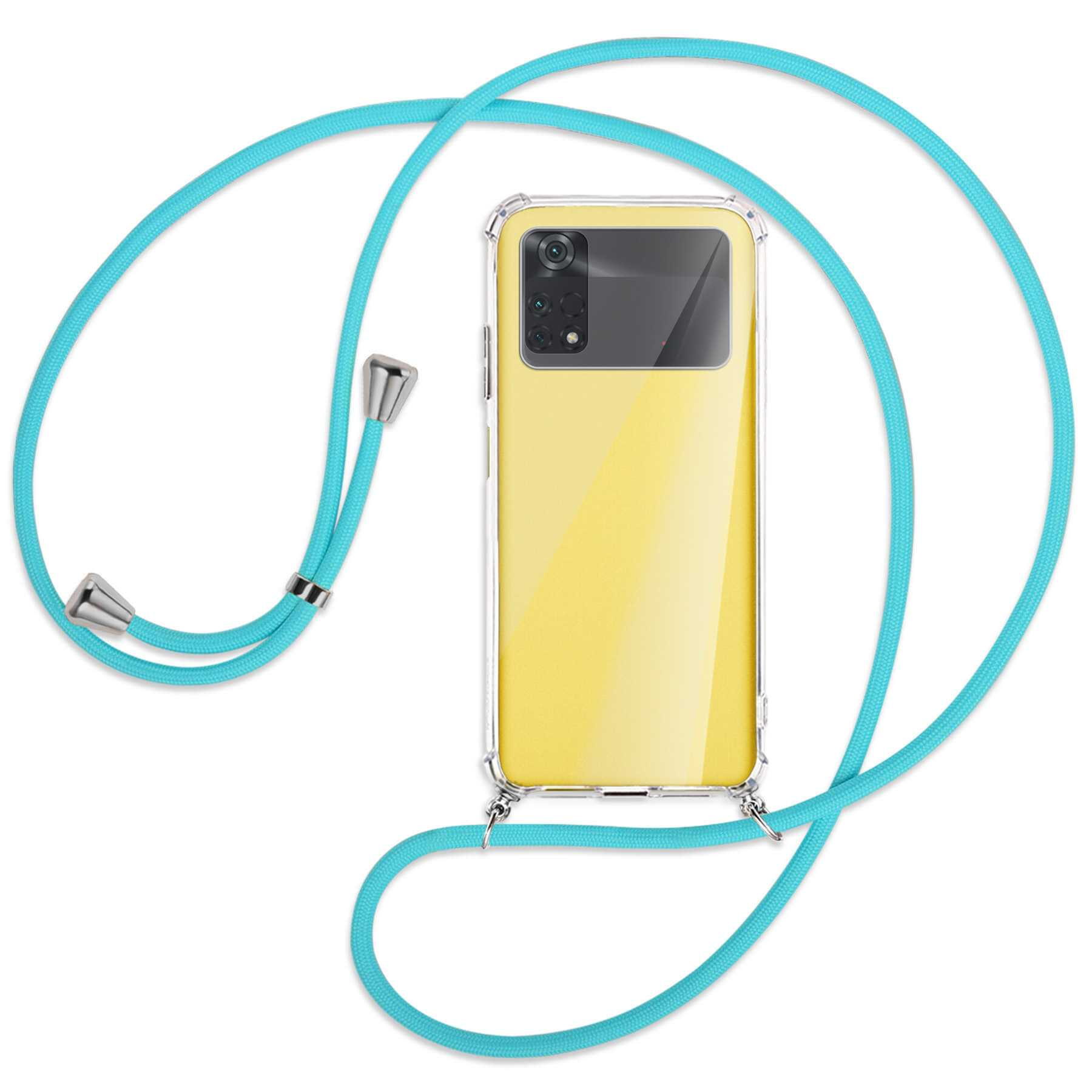 MTB Kordel, / ENERGY Xiaomi, Pro Backcover, Umhänge-Hülle MORE mit Silber M4 Poco 4G, Türkis