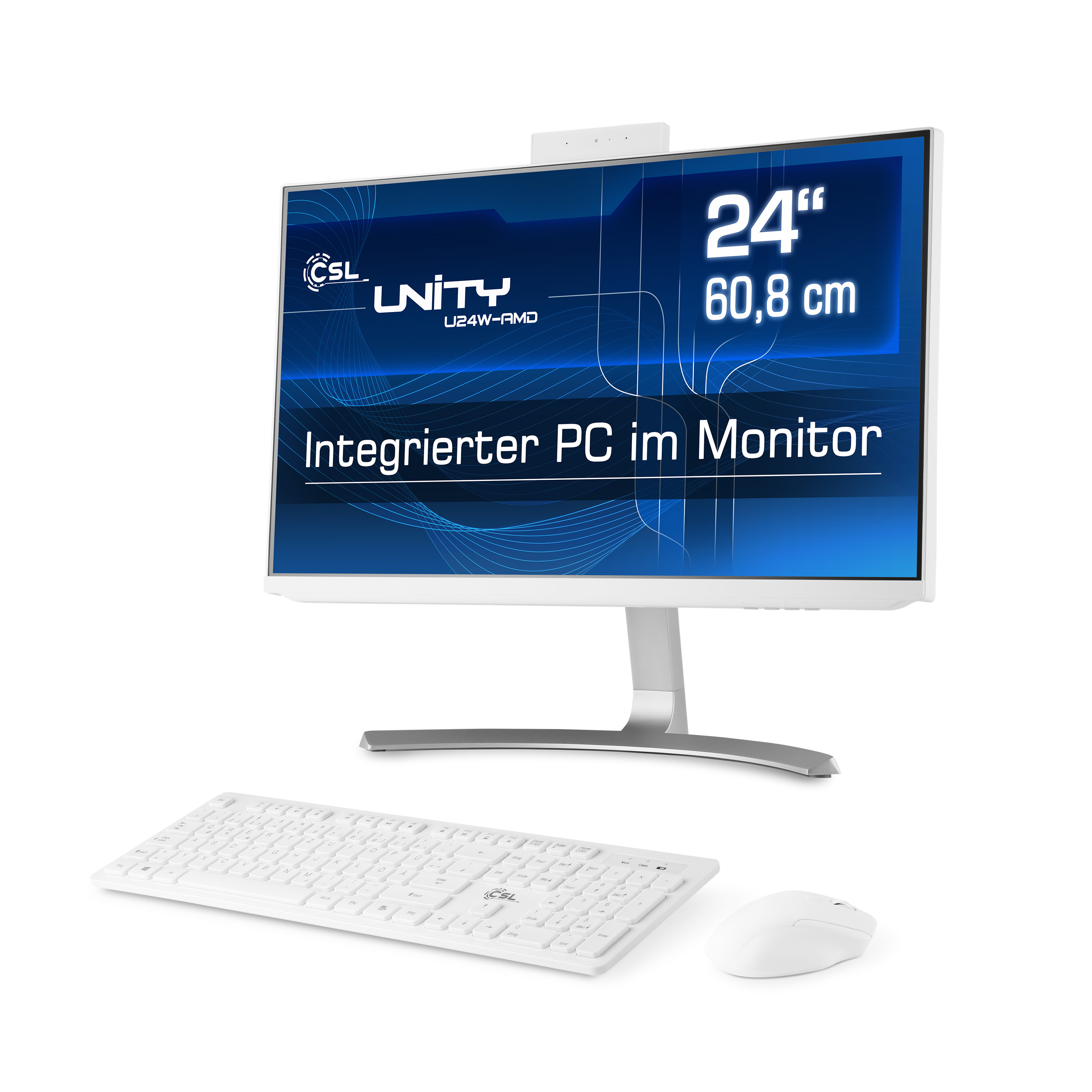 CSL Unity U24W-AMD / 5650GE GB AMD SSD, Win GB mit RAM / 23,8 16 Zoll Display, / GB 11 1000 16 Graphics, All-in-One-PC GB weiß 1000 Radeon Home, RAM, 