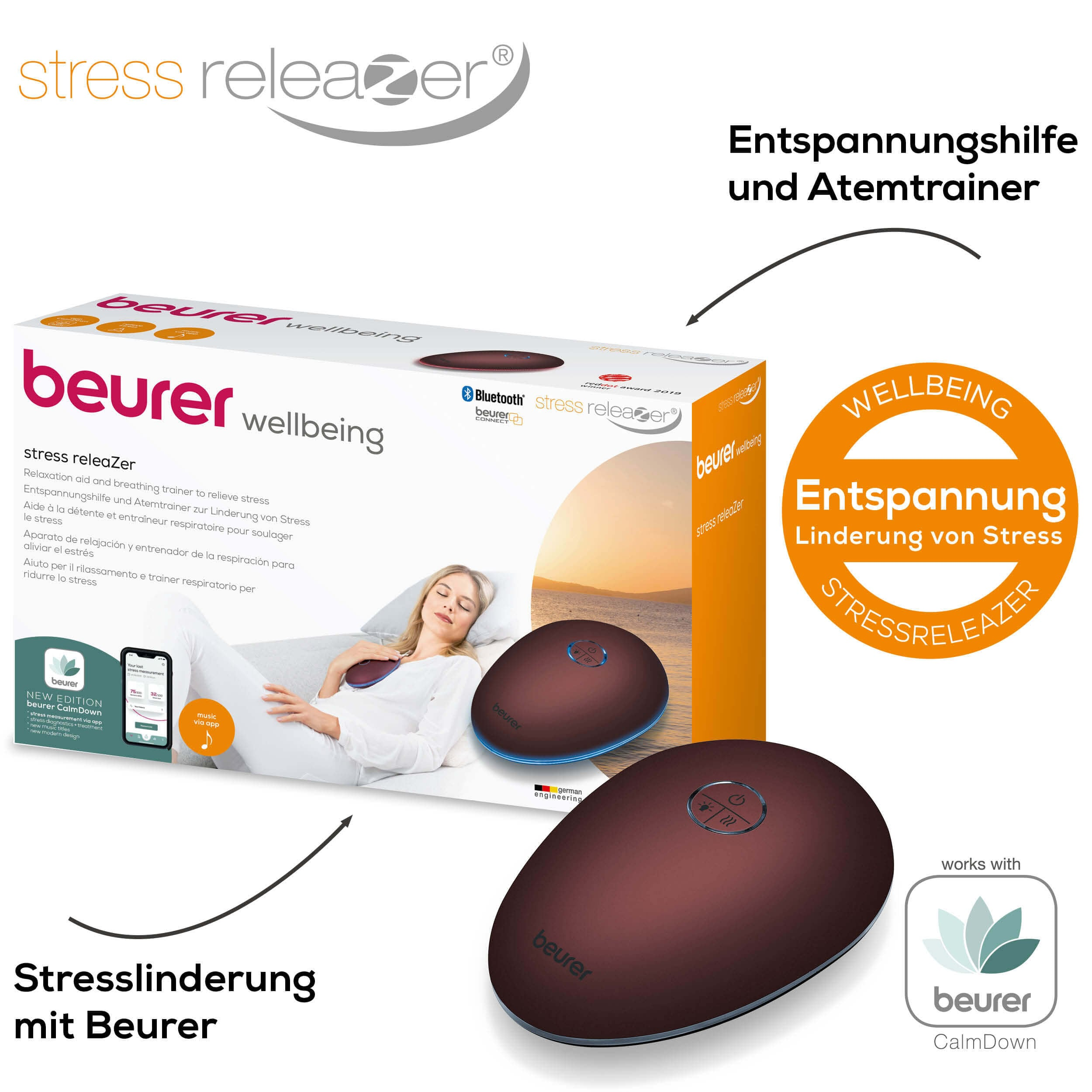 stress Atemtrainer releaZer® Gerät und Entspannungshilfe BEURER in einem