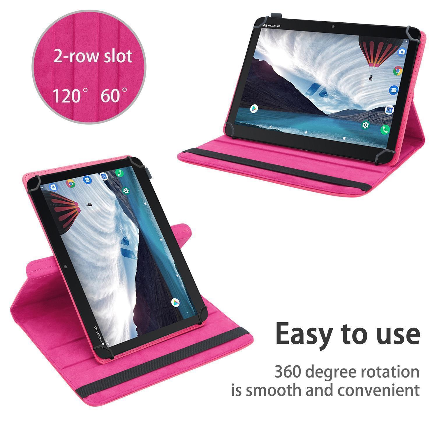 CADORABO Tablet Hülle 360 Backcover Grad PINK Schutz Tablethülle Kunstleder, für Lenovo