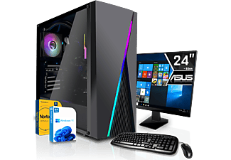 SYSTEMTREFF Gaming Komplett, Komplett PC mit Athlon 3000G Prozessor, 8 GB RAM, 256 GB SSD, Radeon RX Vega3 3-Core Grafikchip, 2 GB