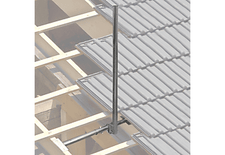 SKYREVOLT Aufdachsparrenhalter SAT TV Dachsparrenhalter 120cm Mast 48mm Frankfurter Pfanne Tülle rot Schrauben Geländerhalterung, Silber