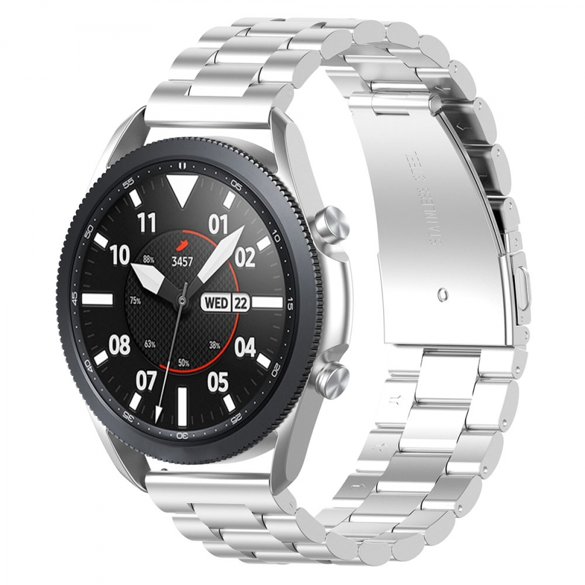 Edelstahl, Galaxy Silber 3 Smartband, CASEONLINE Watch (45mm), Samsung,