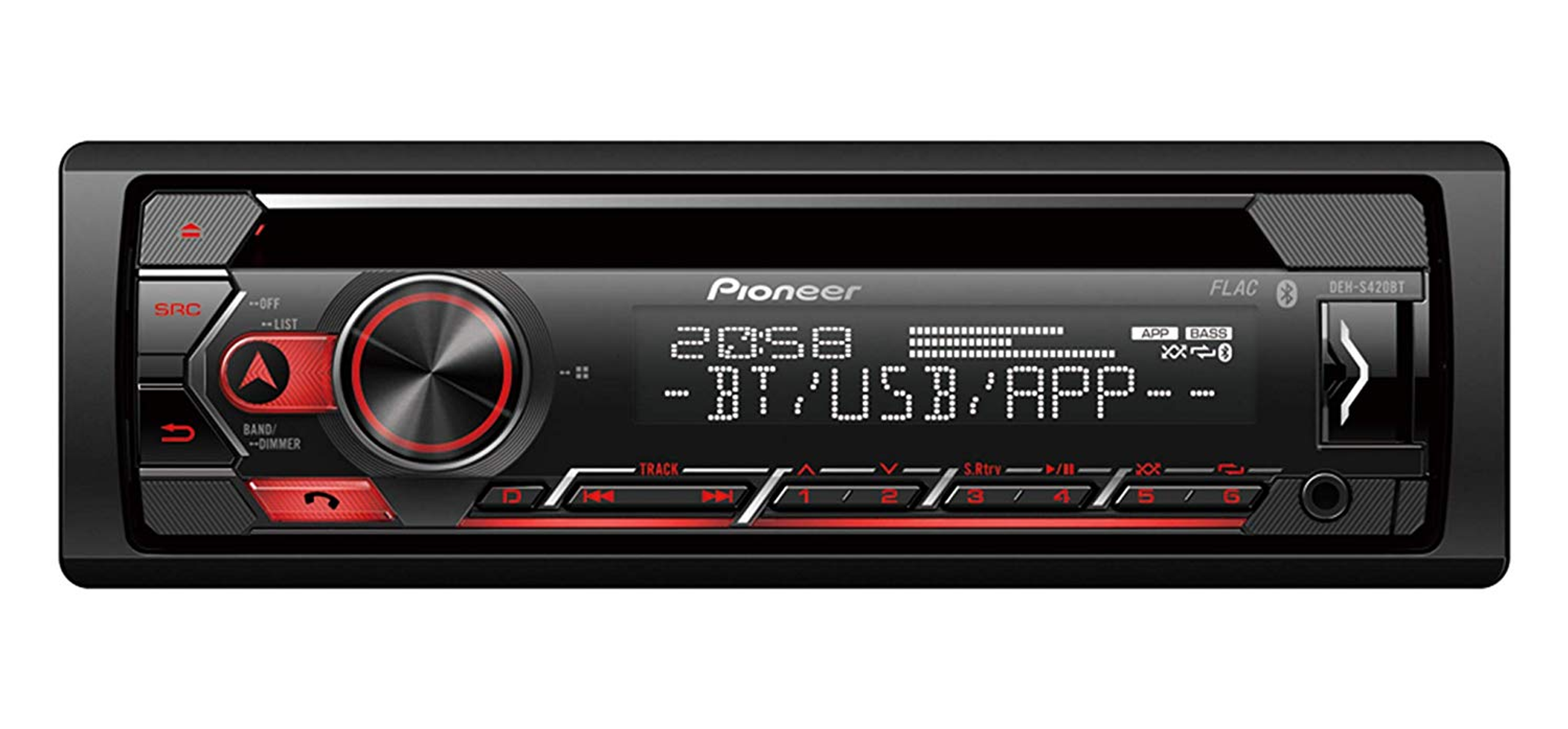 Autorradio - DEH-S420BT PIONEER, USB, Aux, Pre-RCA, Negro