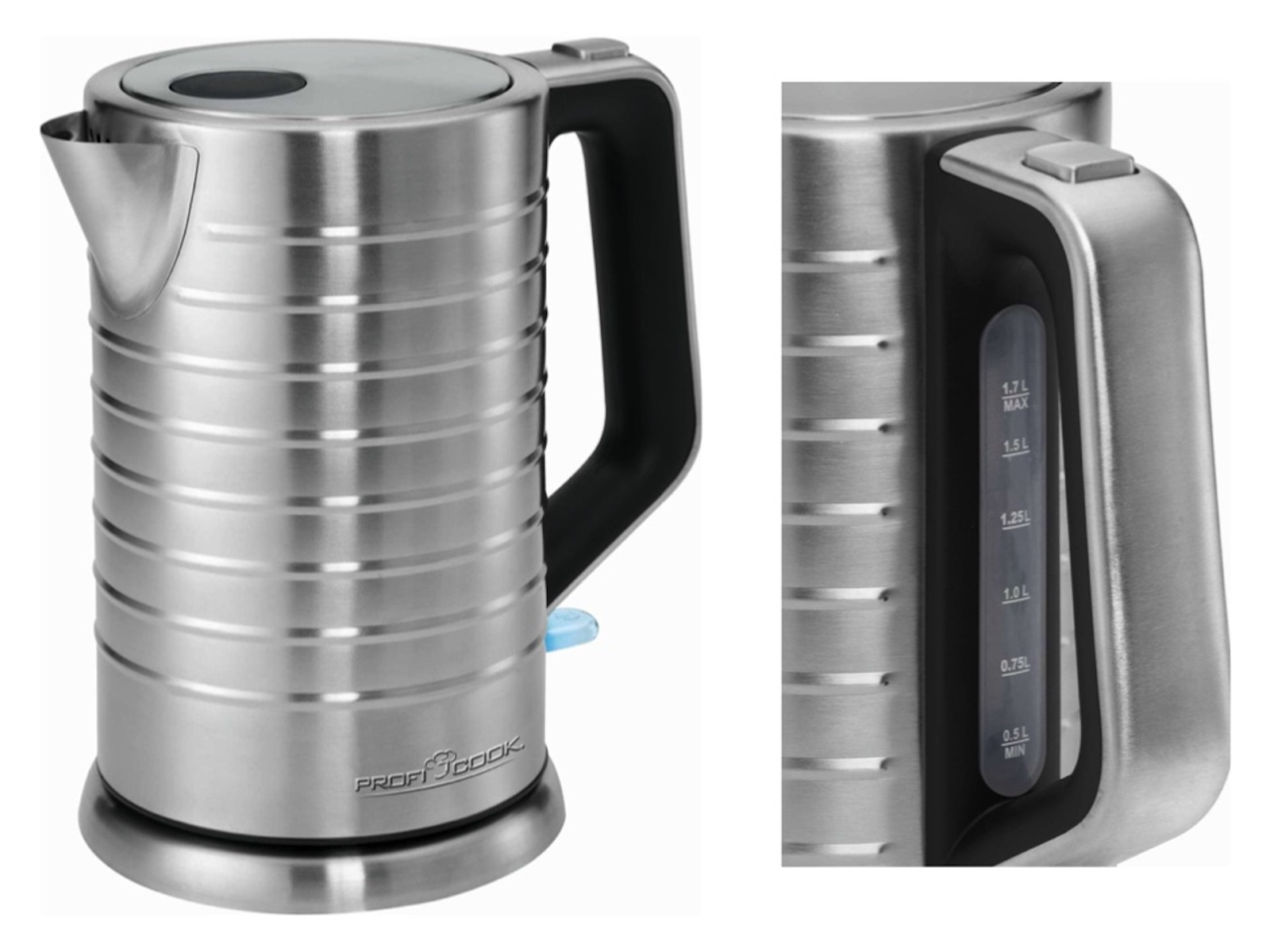 Proficook Pcwks 1119 2200 7 cups 44 decibeles acero inoxidable 1.7l 2200w hervidor agua wks1119 17 sin 1.7 17l