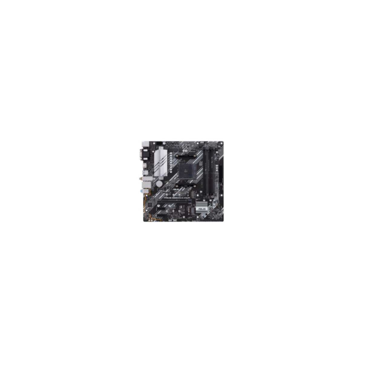 Computer-Motherboard auf weißem Hintergrund.