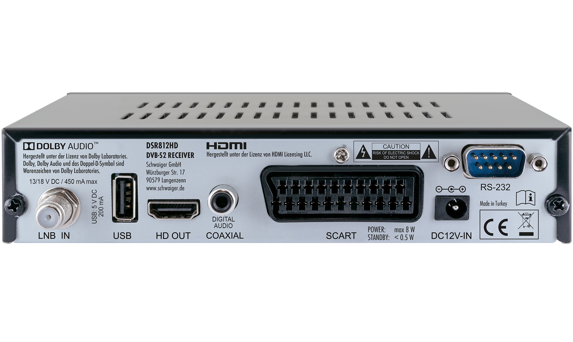 -DSR812HD- FULL Schwarz) Satellitenreceiver HD SCHWAIGER (DVB-S2,