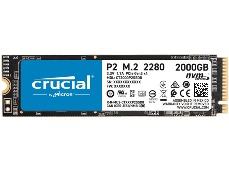 CRUCIAL P2, SSD, GB, 2000 intern