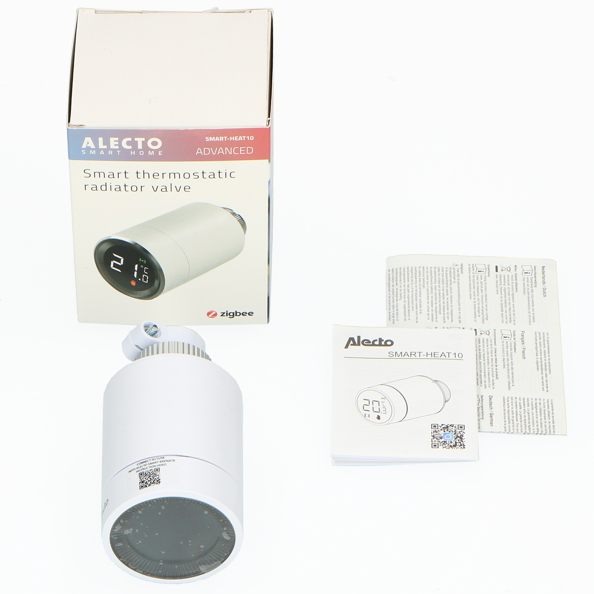 ALECTO SMART-HEAT10 - Thermostat Adapter,weiß Smartes ZigBee Heizkörper-Thermostat, Weiß