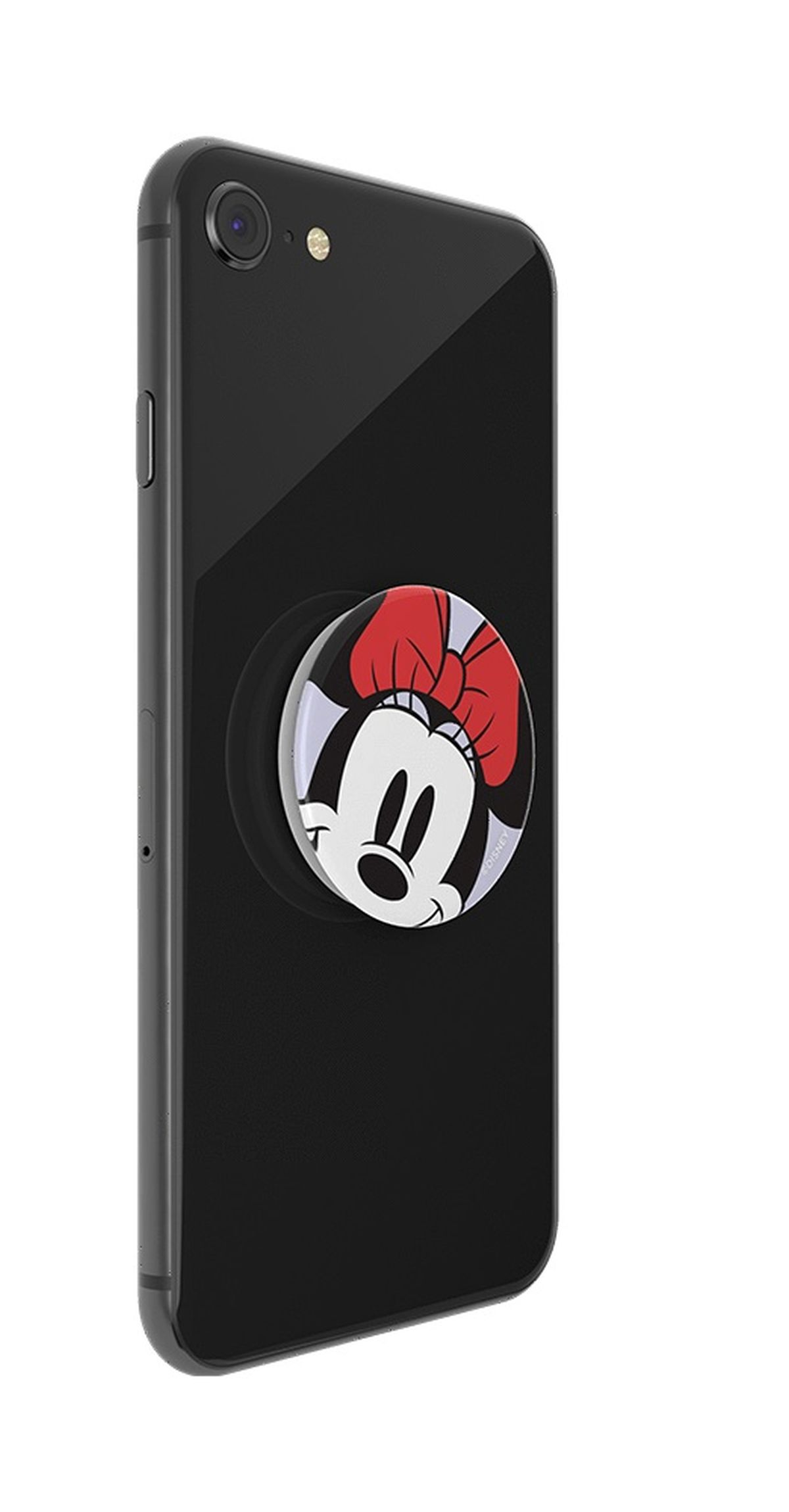 Schwarzes Telefon mit einem Minnie Mouse PopSocket.