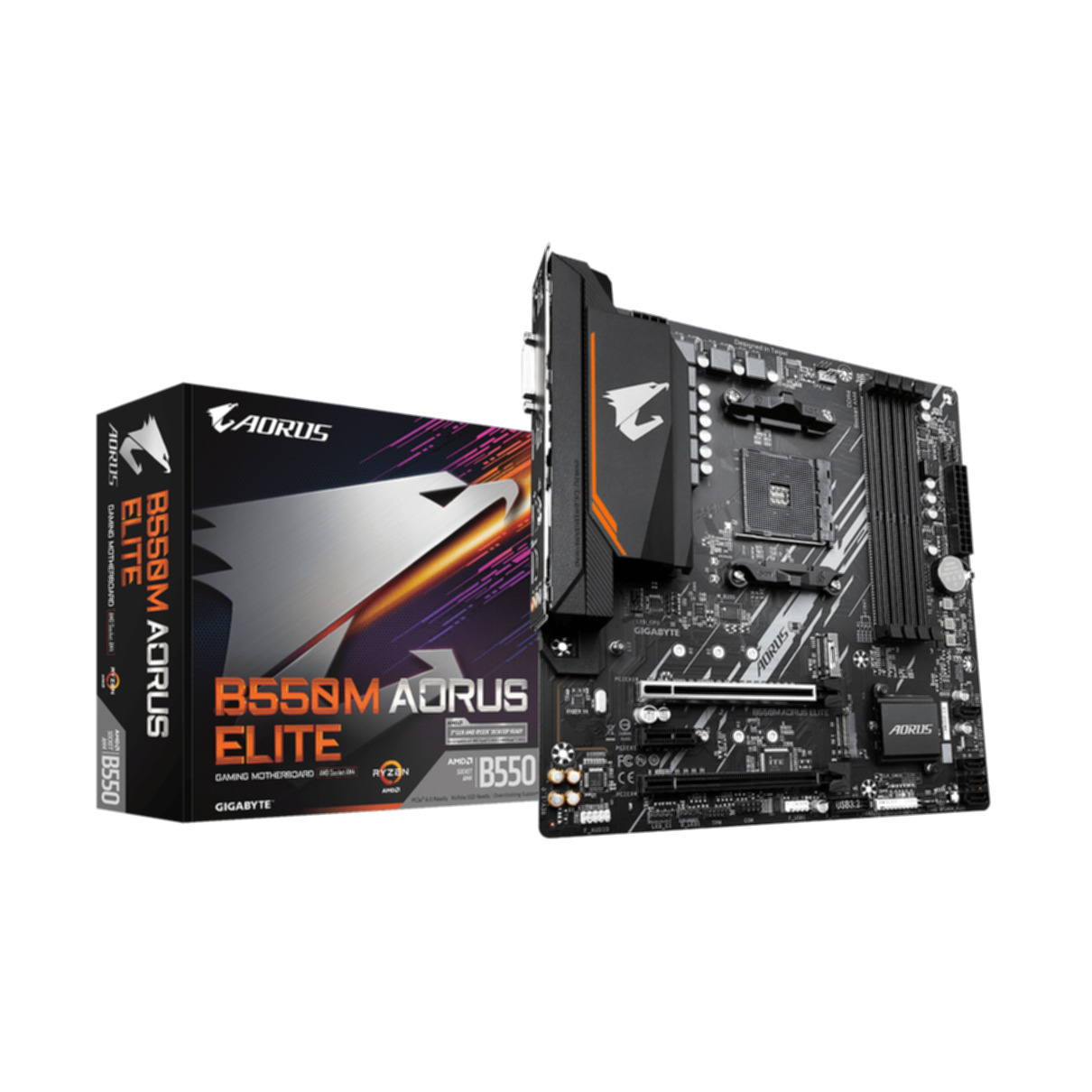 Placa base - GAB55MAEL GIGABYTE, micro ATX, AMD B550, Zócalo AM4, Multicolor