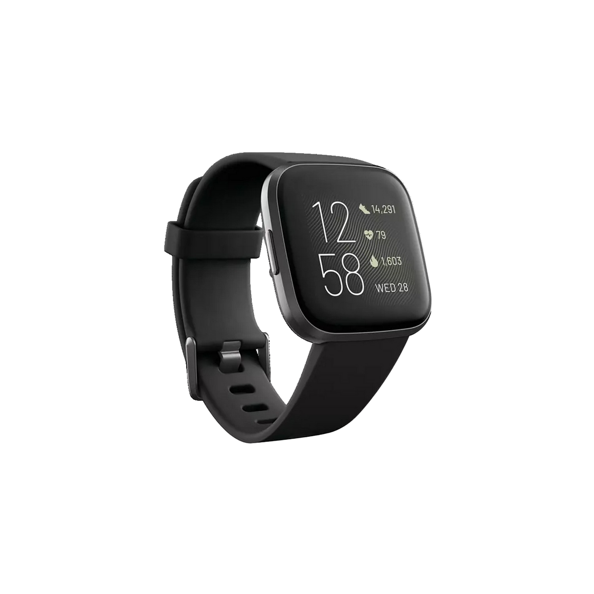 Aluminium Smartwatch Silikon, S,L, schwarz Versa FITBIT 2