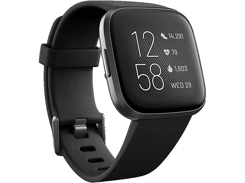 FITBIT Versa 2 Smartwatch Aluminium Silikon, S,L, schwarz