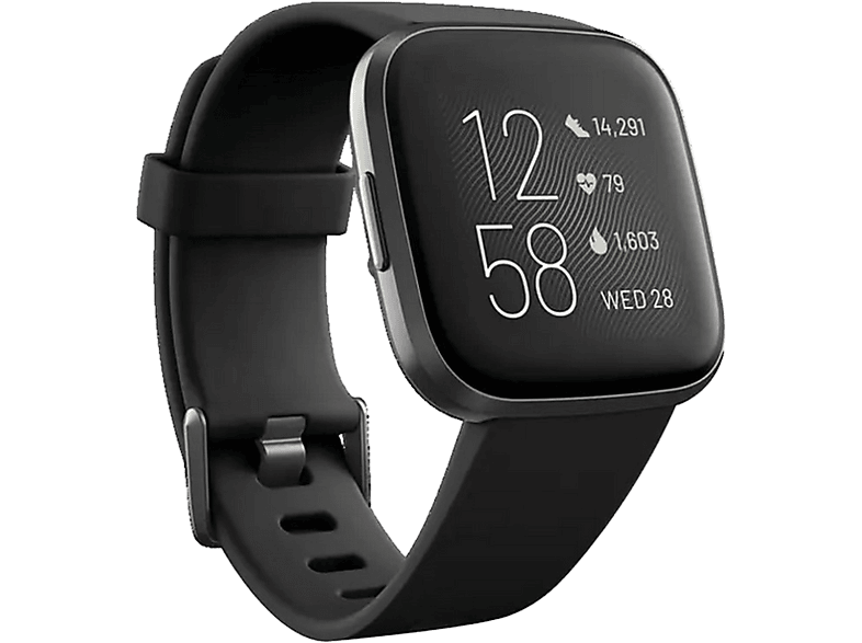 schwarz Silikon, Versa FITBIT 2 Aluminium Smartwatch S,L,