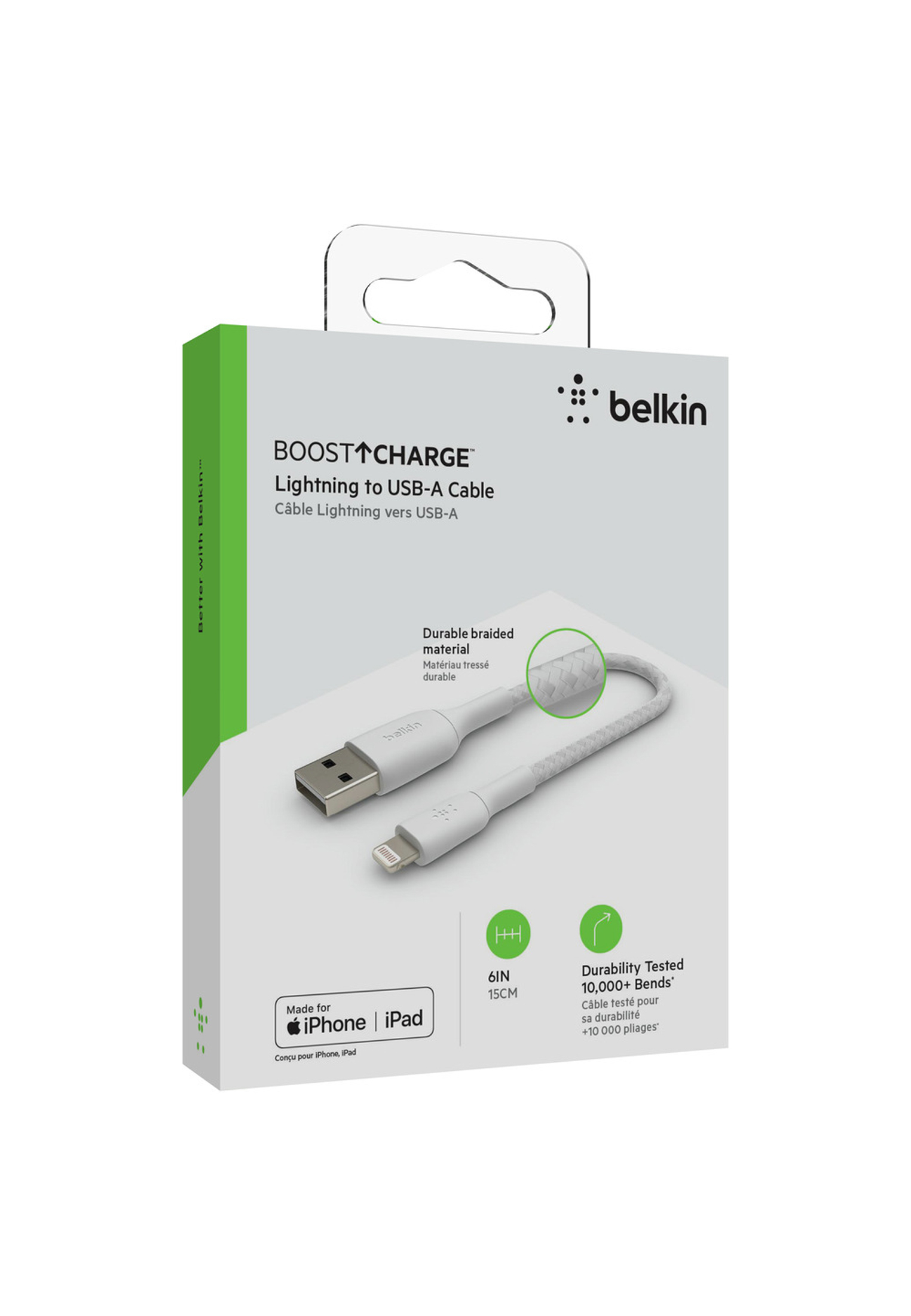 BELKIN BOOST CHARGE™, Lightningkabel m, 2 USB-A, weiß