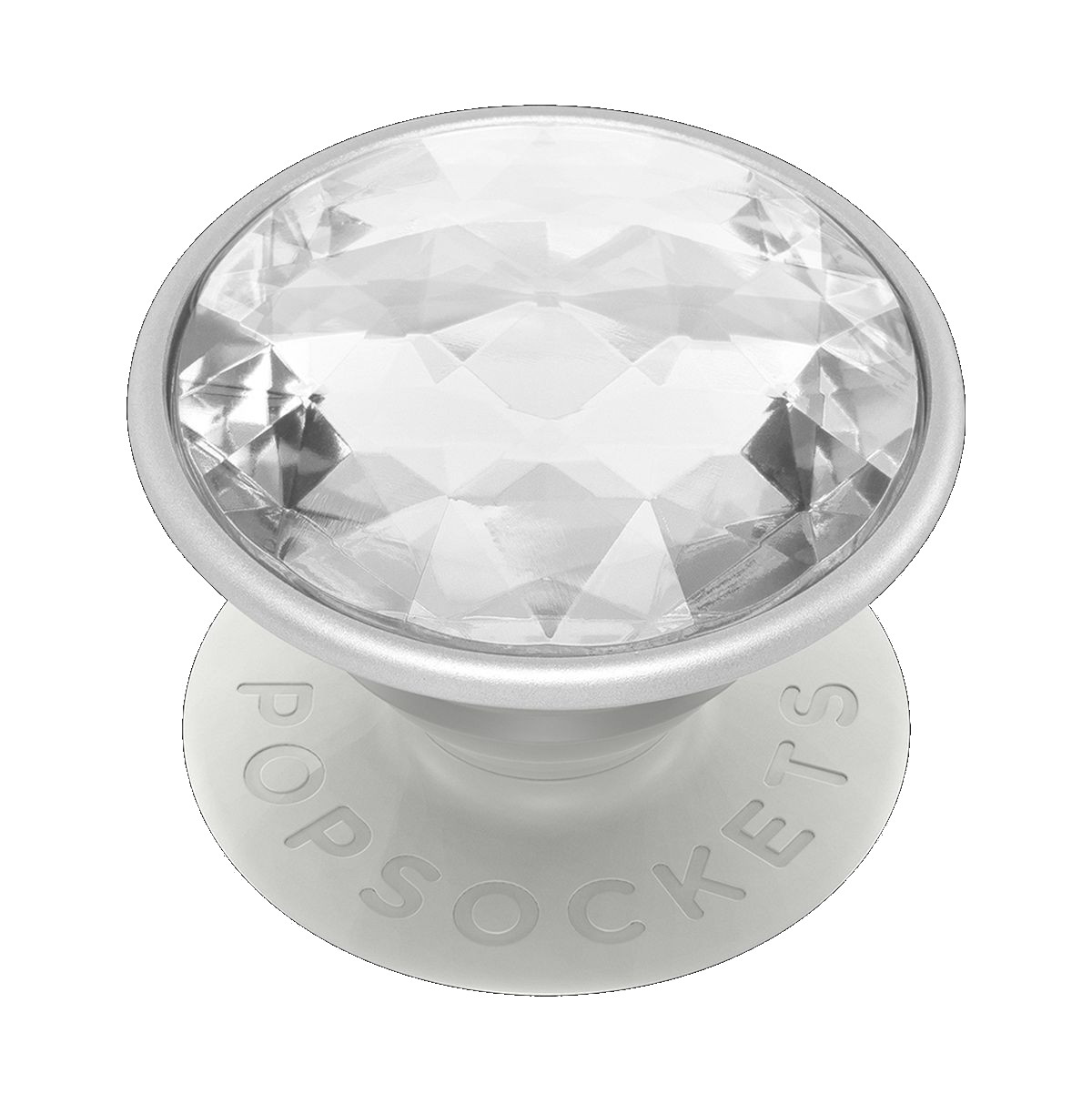Premium Handyhalterung, PopGrip Silver Crystal Silber Disco POPSOCKETS