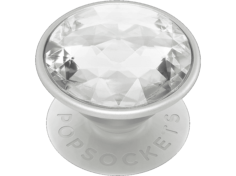 Premium Handyhalterung, PopGrip Silver Crystal Silber Disco POPSOCKETS