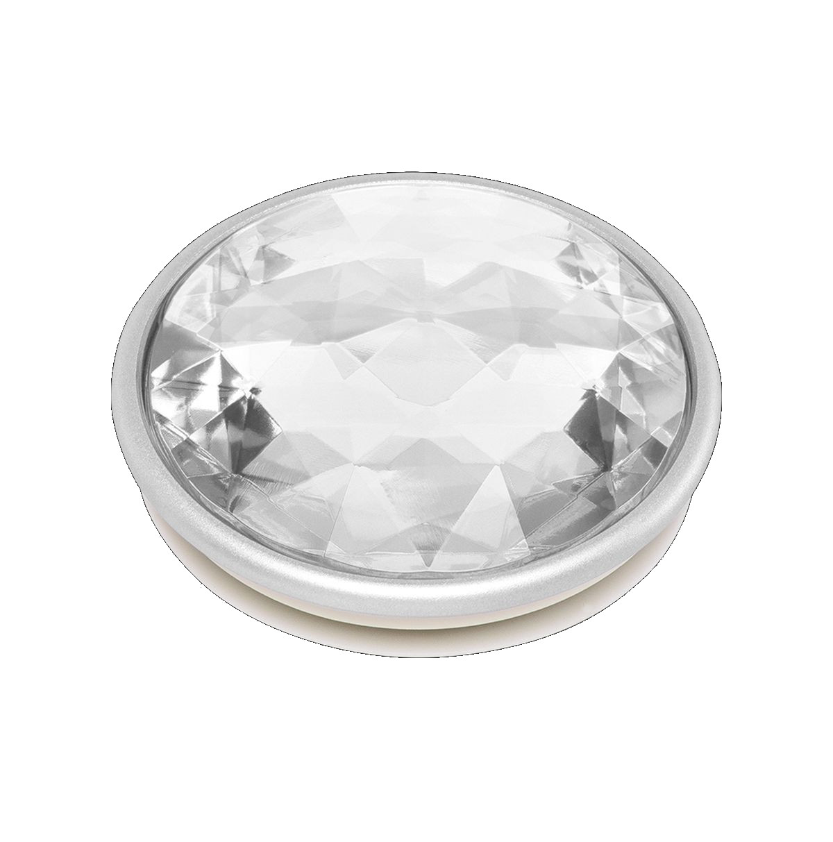 POPSOCKETS PopGrip Premium Crystal Silber Silver Handyhalterung, Disco