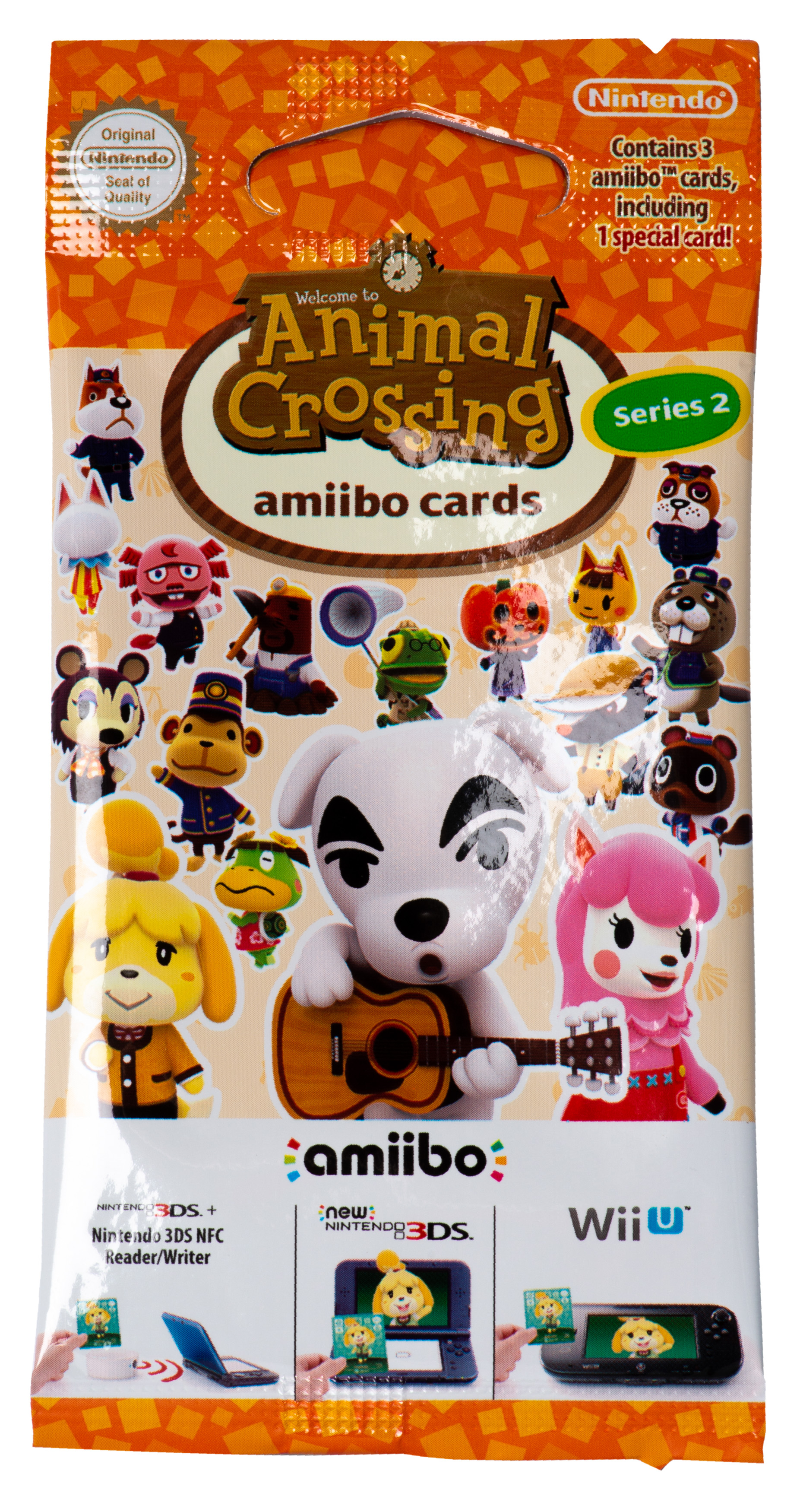 Animal Crossing amiibo Kartenpackung mit Charakteren und Spiel-Logos.