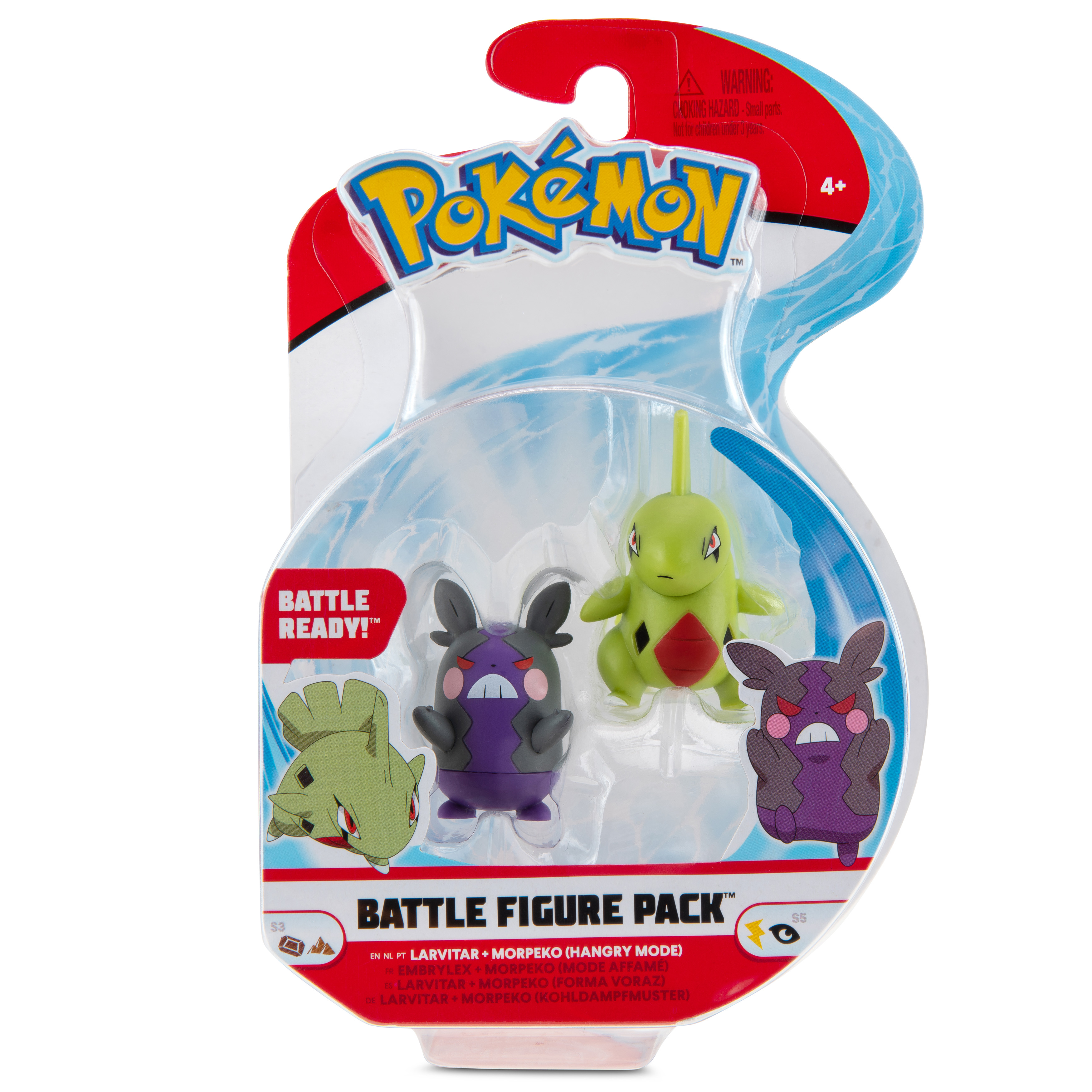 Battle Morpeko Figure - - Pokémon & Larvitar Pack