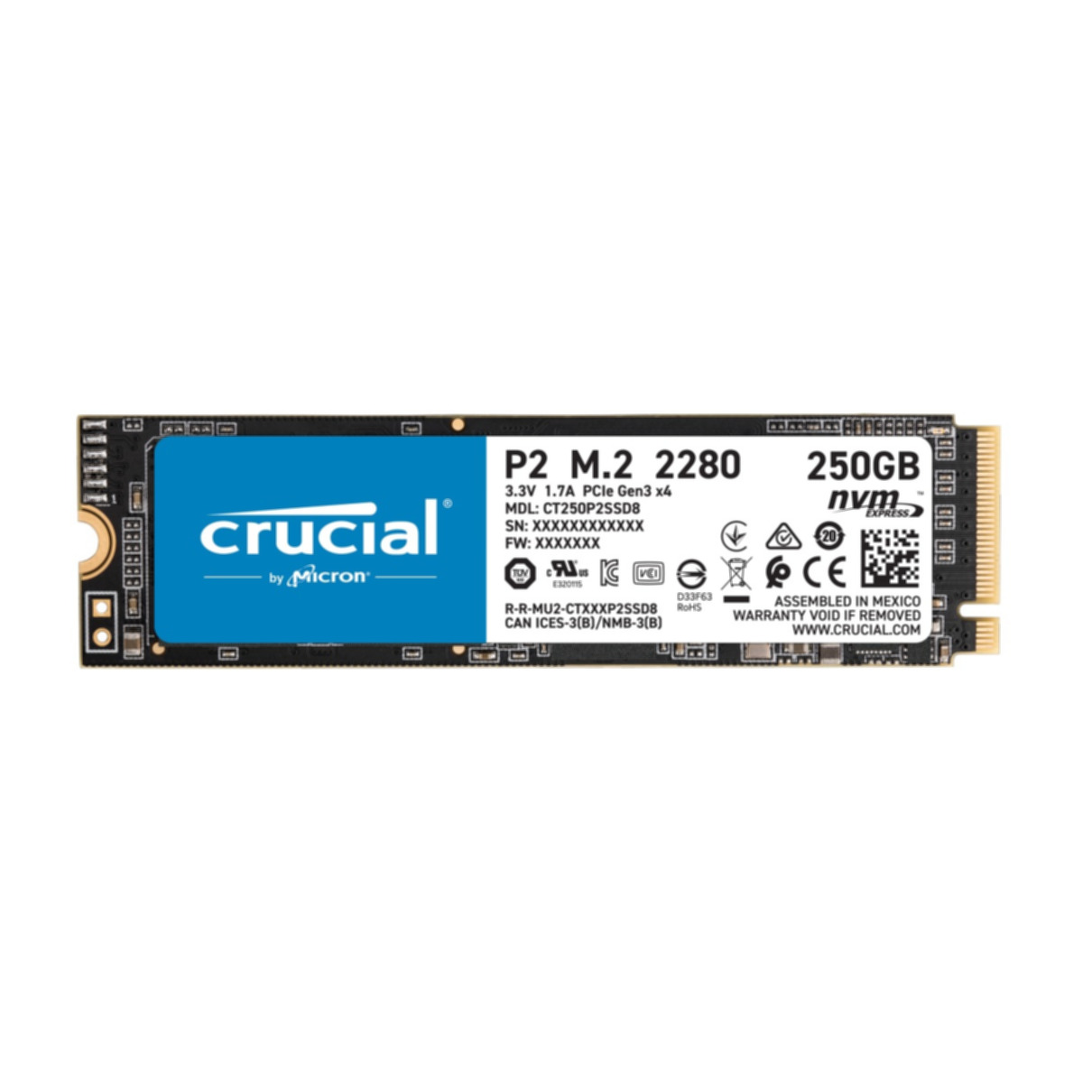 disco duro interno - CRUCIAL CT250P2SSD8, Multicolor