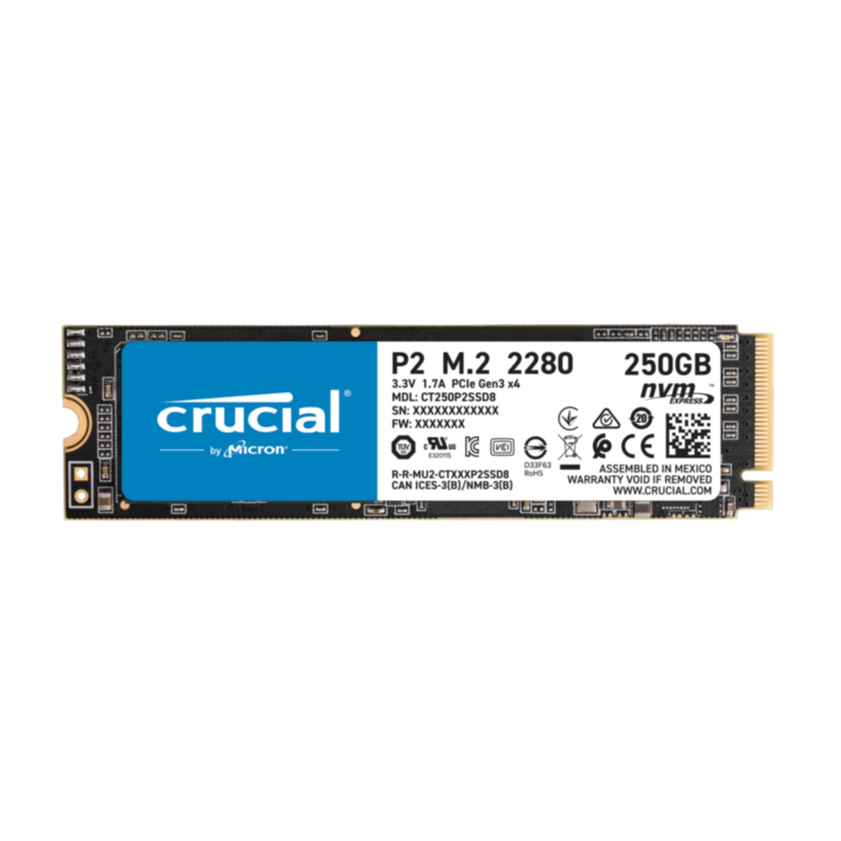 CRUCIAL CT250P2SSD8, 250 GB, SSD, intern