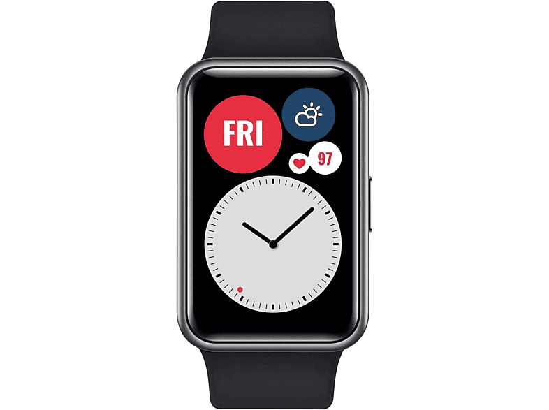 HUAWEI Watch Fit Smartwatch mm, schwarz Silikonarmband, 130-210