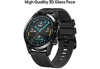 HUAWEI Watch GT 2-Schwarz matt-46mm-Sport Smartwatch Silikon, silber