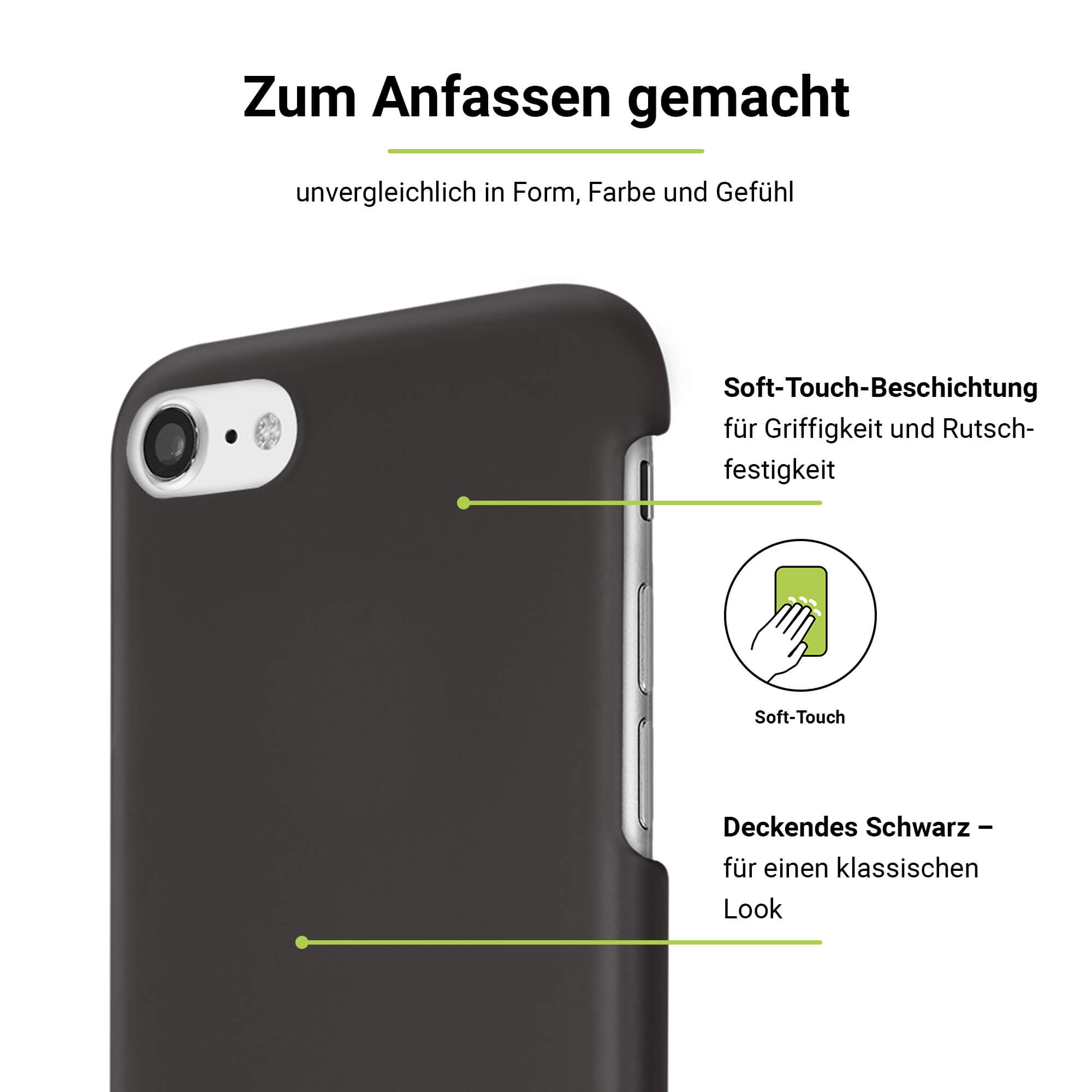 Schwarz SE iPhone 8, iPhone ARTWIZZ Apple, iPhone Clip, Rubber (2022), 7, iPhone Backcover, (2020), SE