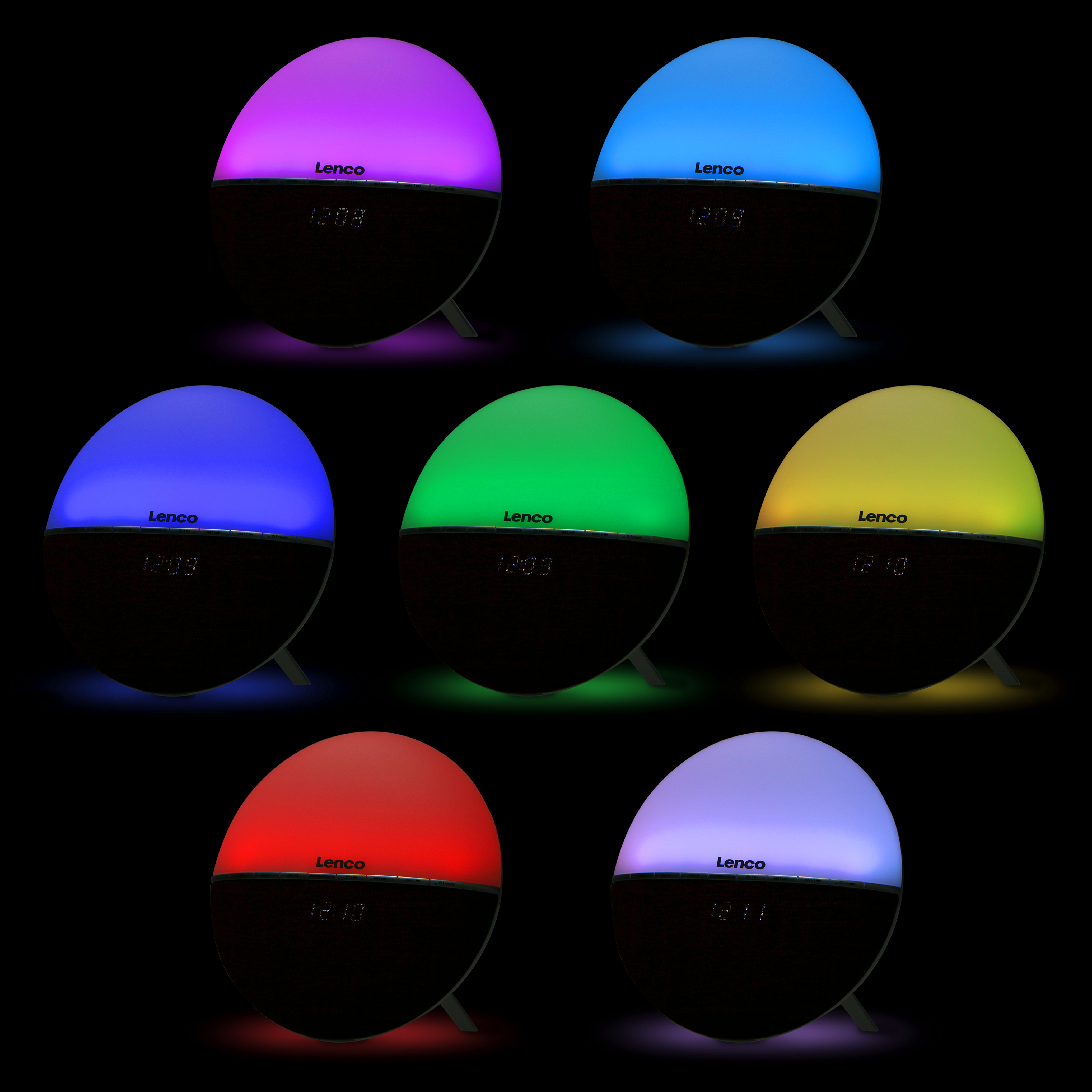 LENCO CRW-4BY - Radiowecker Farbwechselfunktion, Radiowecker mit Farben Mehrere