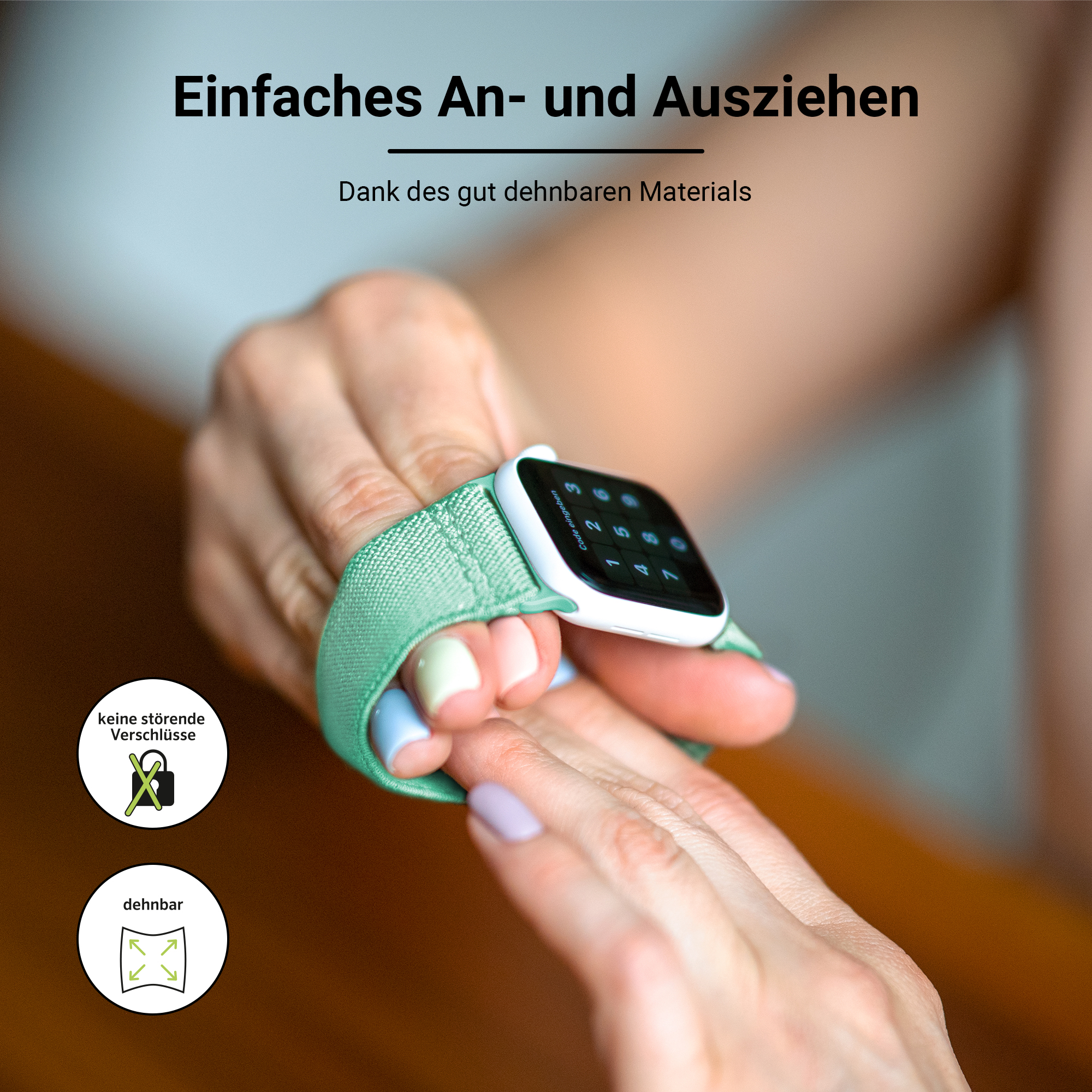 ARTWIZZ WatchBand Flex, Ultra (45mm), Apple, 2 SE (42mm), (49mm), (44mm), / Ersatzarmband, 3-1 Apple Watch 9-7 Grün & 6-4