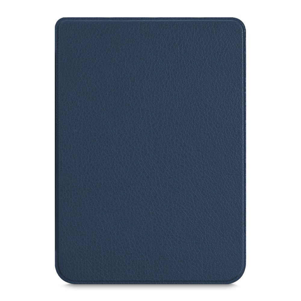 Dunkelblaue Tablethülle mit strukturierter Oberfläche. Die Oberfläche ist leicht reflektierend.