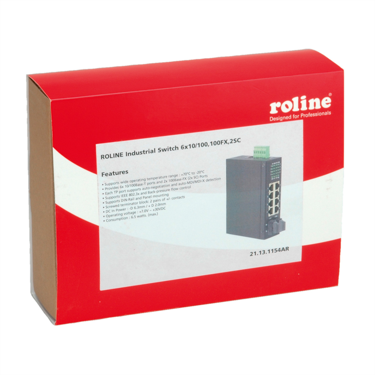 ROLINE Industrie RJ-45 oder Ethernet 2x Switch Switch, RJ-45 unmanaged SC, Fast 6x sowie
