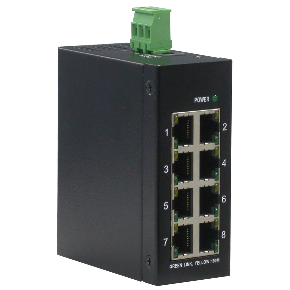 ROLINE 8x Switch RJ-45, unmanaged Ethernet Industrie Fast Switch