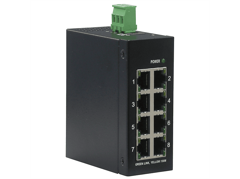 8x Switch Fast Ethernet ROLINE Industrie unmanaged Switch RJ-45,