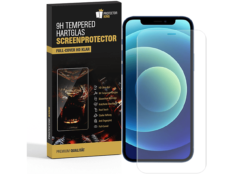 PROTECTORKING 1x 3D 9H Hartglas Schutzglas Displayschutzfolie(für Apple iPhone 12 Pro)