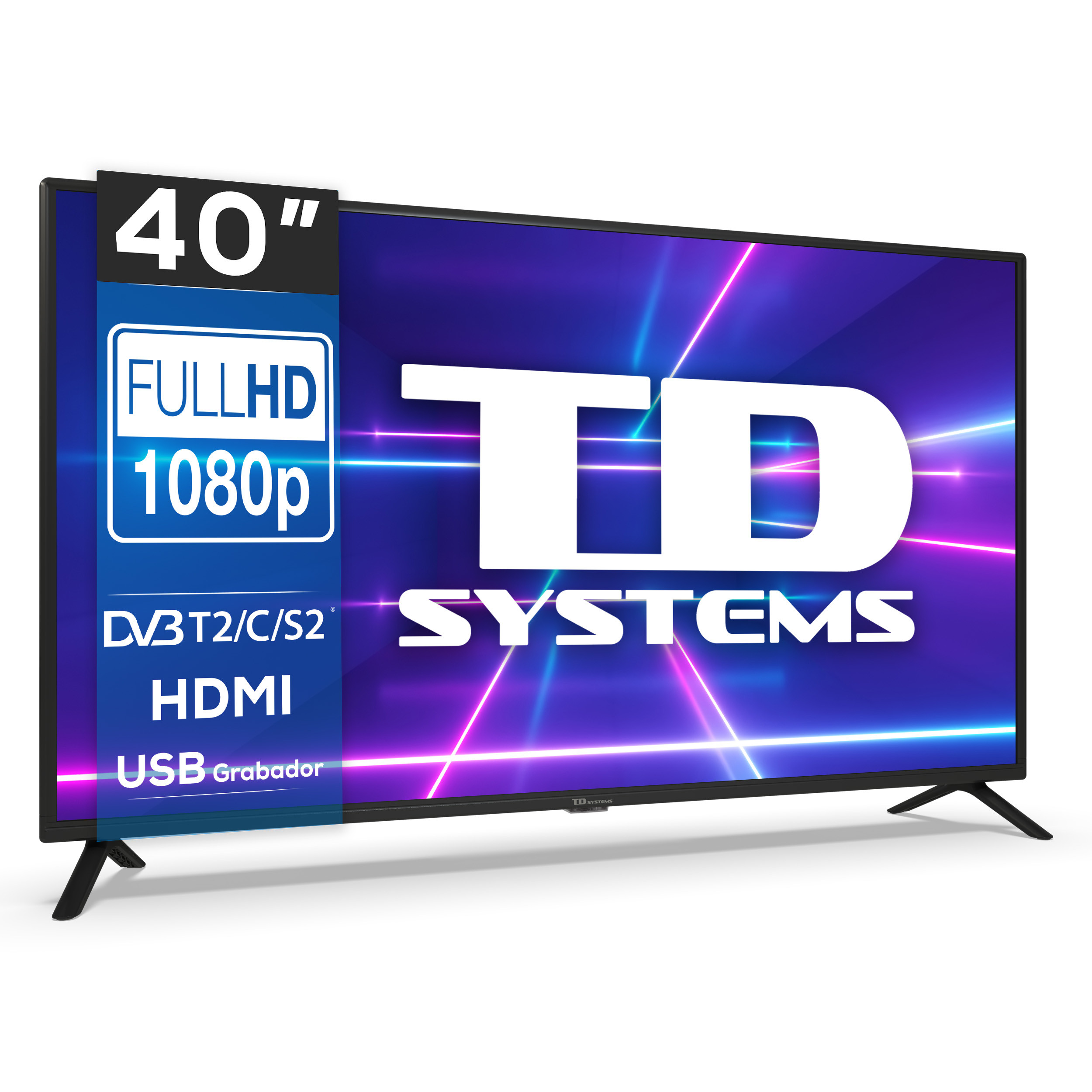 TV LED 40" K40DLC16F - TD SYSTEMS, Full-HD, DVB-T2 (H.265), Negro