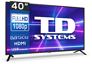 TV LED 40" K40DLC16F - TD SYSTEMS, Full-HD, DVB-T2 (H.265), Negro