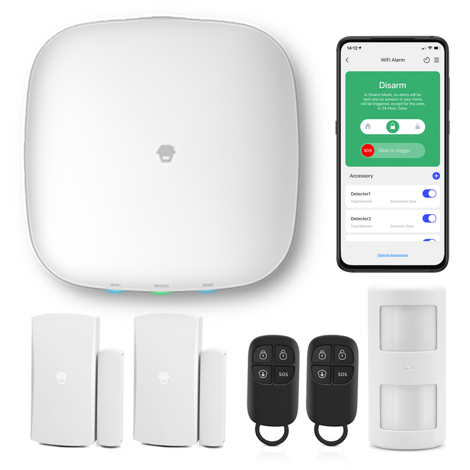 Starter-Kit CHUANGO Alarm Weiß 4G WiFi Kit, Alarmsystem + LTE-400 Starter