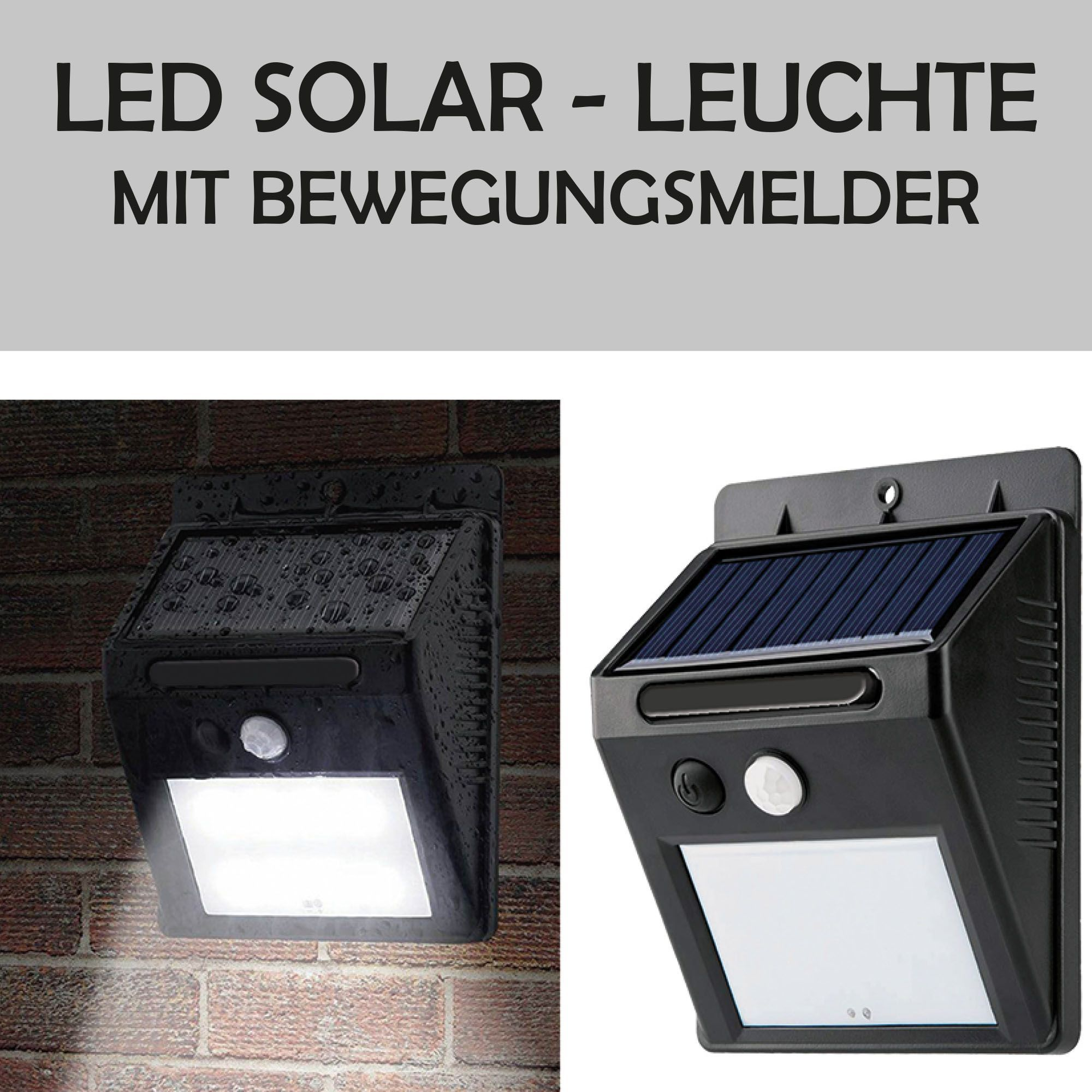 BM-04579 Weiß Bewegungsmelder Wandlampe Solar BESTLIVINGS LED