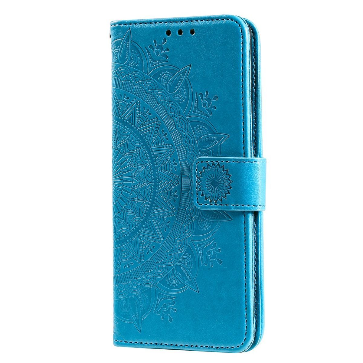 COVERKINGZ Klapphülle mit Mandala Muster, Samsung, Galaxy M23 Bookcover, Blau 5G