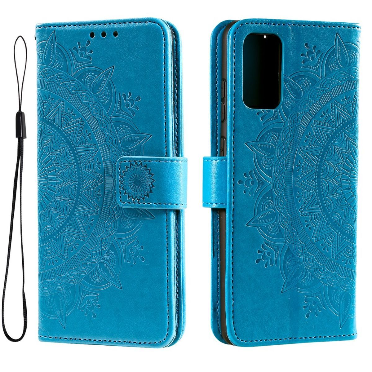 Samsung, COVERKINGZ Blau Mandala M23 Klapphülle 5G, Muster, mit Bookcover, Galaxy