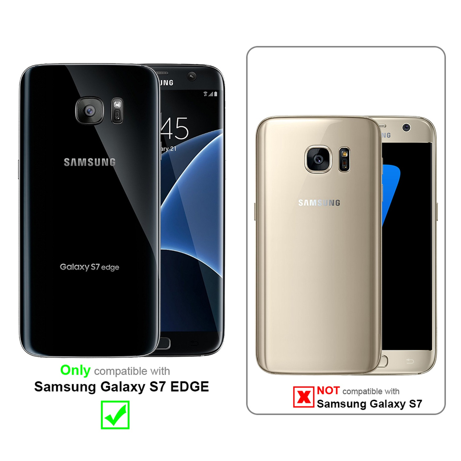 Galaxy S7 3x Schutzfolie(für Schutzglas Vollbild Samsung Tempered EDGE) CADORABO