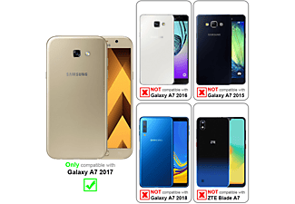 carcasa de móvil Funda flexible para móvil - Carcasa de TPU Silicona ultrafina;CADORABO, Samsung, Galaxy A7 2017, metallic oro rosa