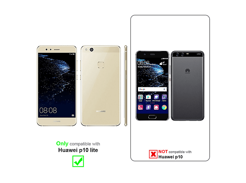 Cadorabo Pellicola Protettiva compatibile con Huawei MATE 10 LITE in ELEVATA TRASPARENZA - Vetro di protezione del display (Tempered) con durezza 9H con compatibilità 3D touch