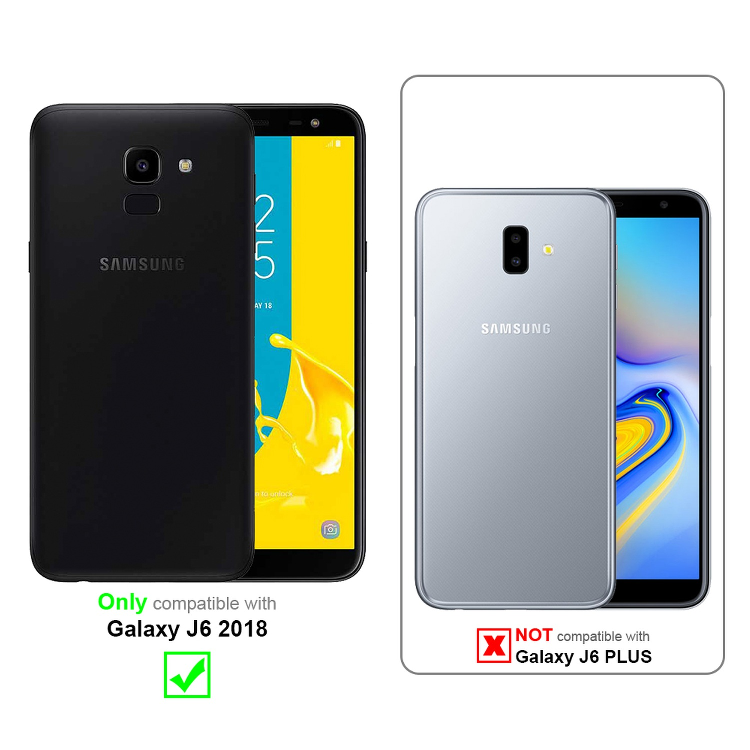 voll Galaxy 2018) kelebend Samsung CADORABO Schutzglas Schutzfolie(für J6