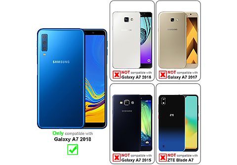 Funda - CADORABO Funda protectora de silicona, Compatible con Samsung Galaxy A7 2018, LIQUID ROJO