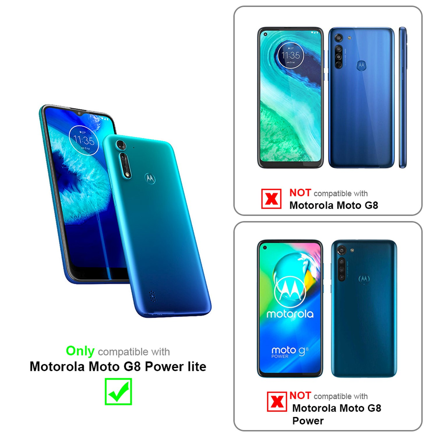 Cadorabo Vetro di protezione del display (3 Pezzo/i, Motorola Moto G8