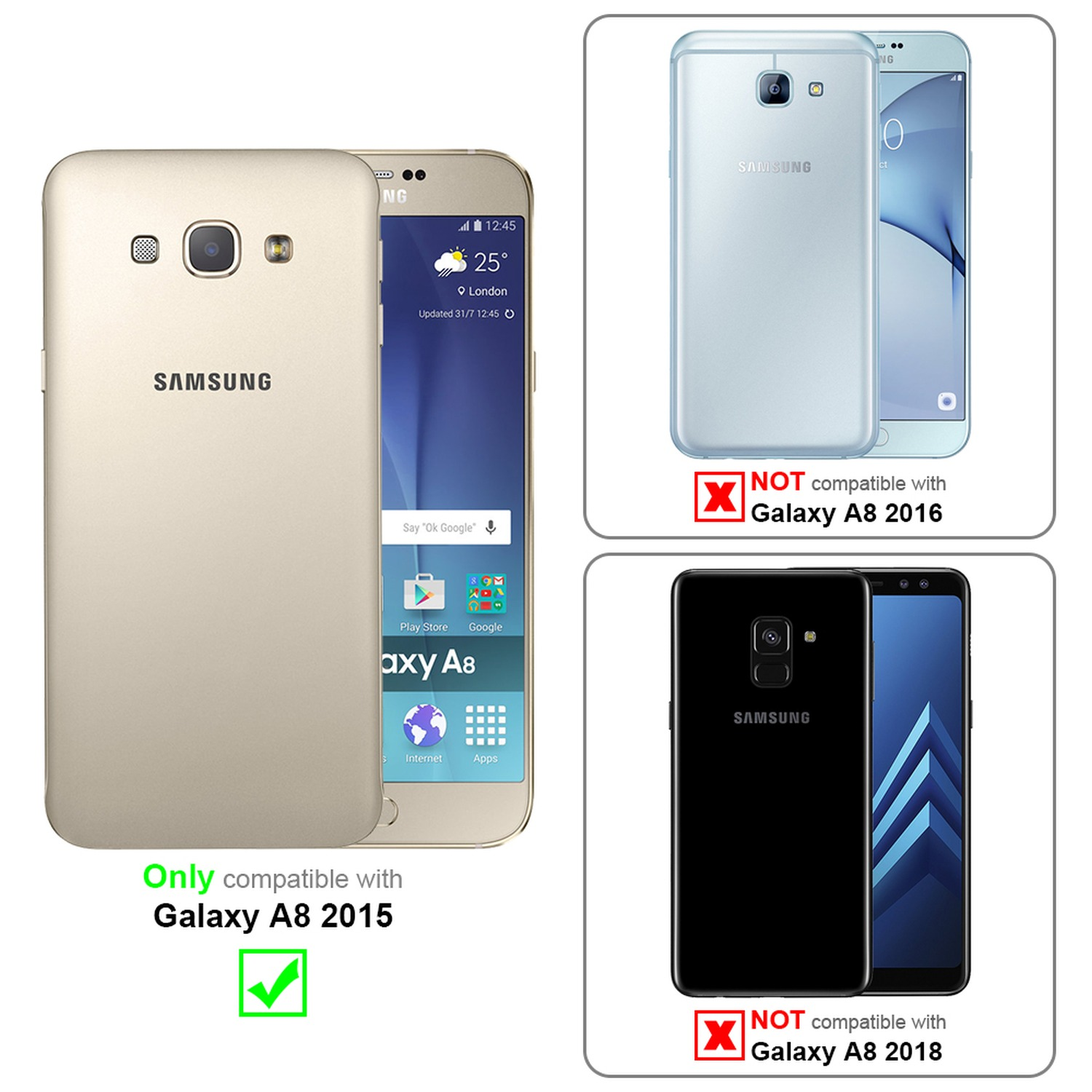 2015, Samsung, BLAU A8 TPU Galaxy Brushed Backcover, CADORABO Hülle,