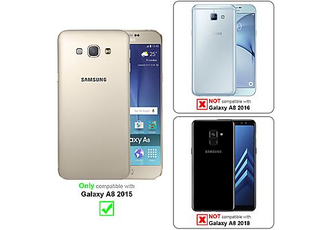 Funda - CADORABO Funda protectora TPU X-Line, Compatible con Samsung Galaxy A8 2015, ROJO INFIERNO